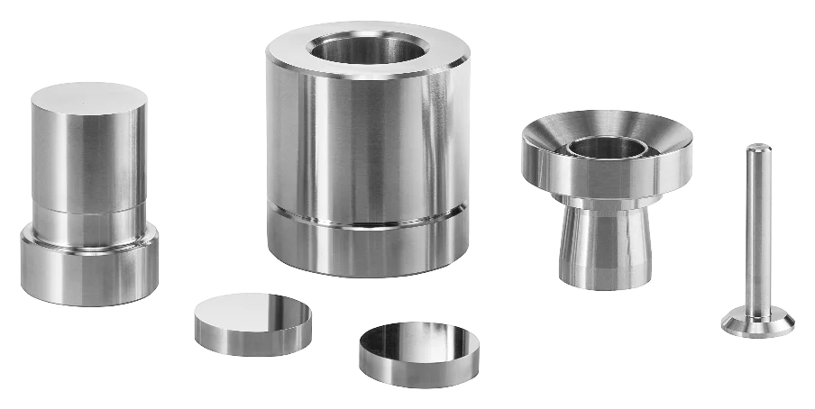 XRF pressing die set with steel ring