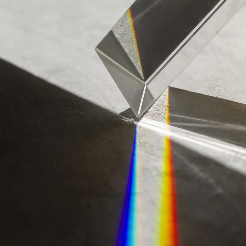 Prismatic light dispersion through a prism